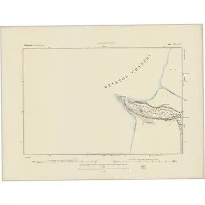 1883 Map of Somerset XVI.NW, 1884 Print