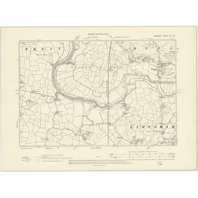 1902 Map of Somerset XVI.SE, 1904 Print