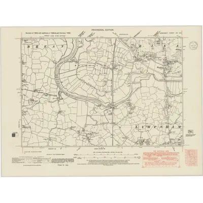 1939 Map of Somerset XVI.SE, 1948 Print