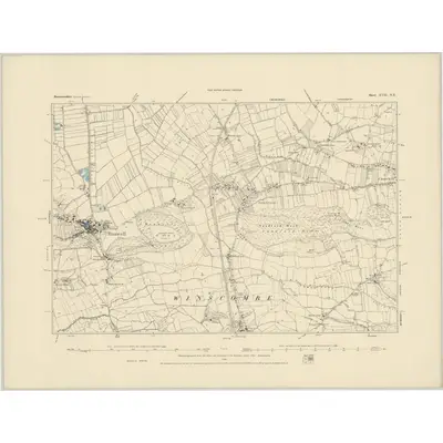1883 Map of Somerset XVII.NE, 1884 Print