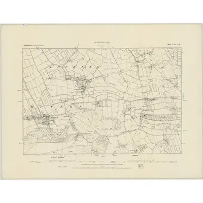 1883 Map of Somerset XVII.NW, 1884 Print