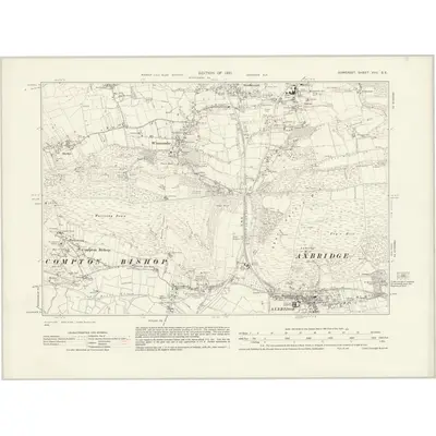 1929 Map of Somerset XVII.SE, 1931 Print