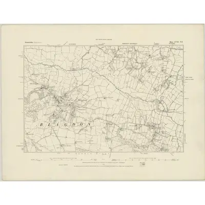 1883 Map of Somerset XVIII.NE, 1884 Print