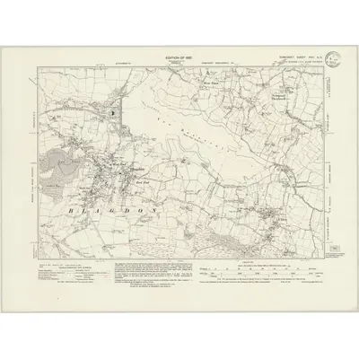 1929 Map of Somerset XVIII.NE, 1932 Print