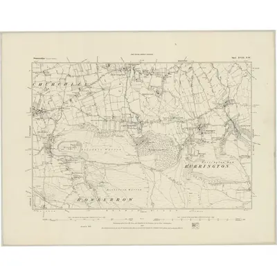 1883 Map of Somerset XVIII.NW, 1884 Print