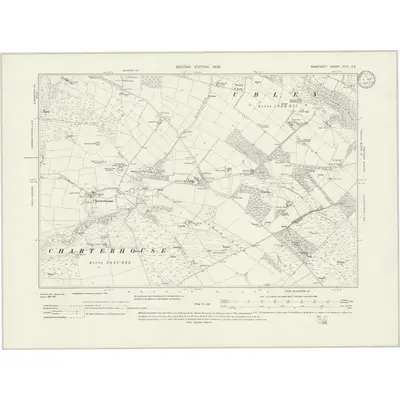 1902 Map of Somerset XVIII.SE, 1933 Print