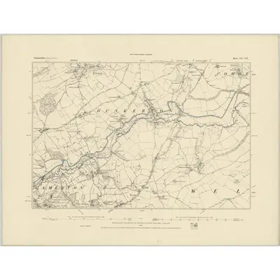 1883 Map of Somerset XX.NE, 1885 Print