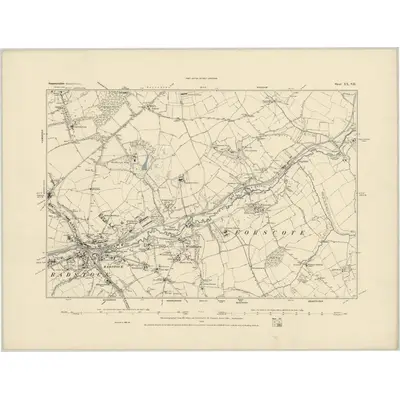 1883 Map of Somerset XX.SE, 1885 Print