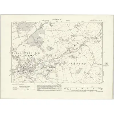 1929 Map of Somerset XX.SE, 1931 Print