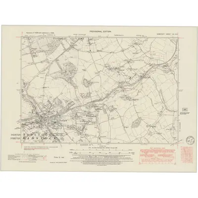 1938 Map of Somerset XX.SE, 1949 Print