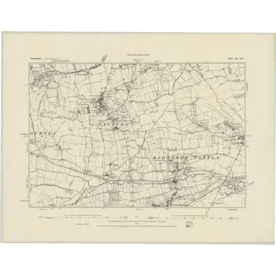 1883 Map of Somerset XX.SW, 1884 Print