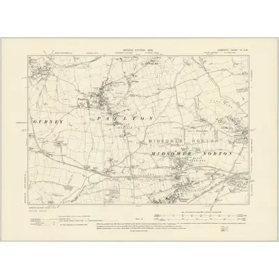 1902 Map of Somerset XX.SW, 1904 Print
