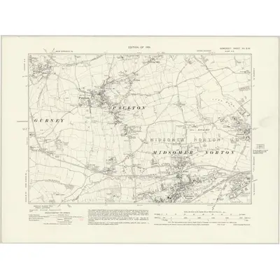 1929 Map of Somerset XX.SW, 1931 Print