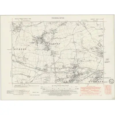 1938 Map of Somerset XX.SW, 1949 Print