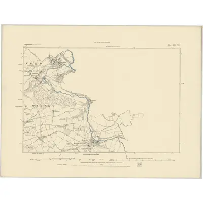 1883 Map of Somerset XXI.NE, 1884 Print