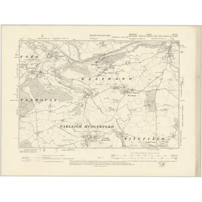 1902 Map of Somerset XXI.NE, 1904 Print