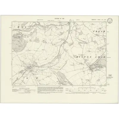 1929 Map of Somerset XXI.NW, 1932 Print