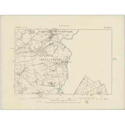 1883 Map of Somerset XXI.SE, 1884 Print