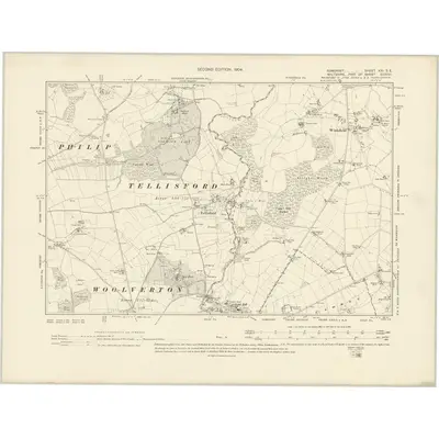 1902 Map of Somerset XXI.SE, 1904 Print