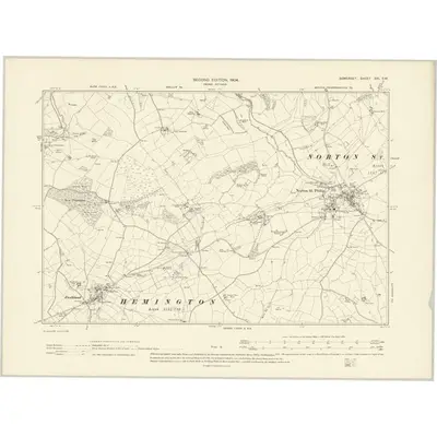 1902 Map of Somerset XXI.SW, 1904 Print