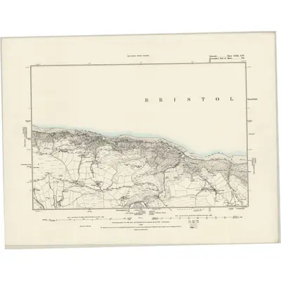 1887 Map of Somerset XXII.SW, 1889 Print