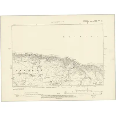 1902 Map of Somerset XXII.SW, 1905 Print