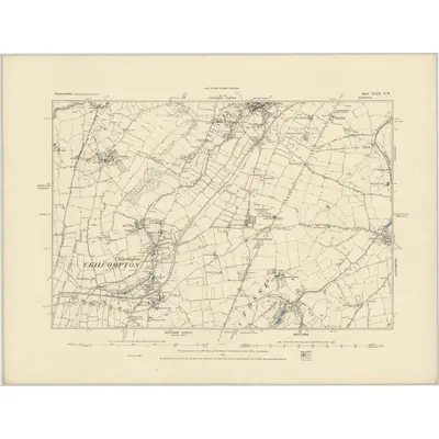 1884 Map of Somerset XXIX.NW, 1885 Print