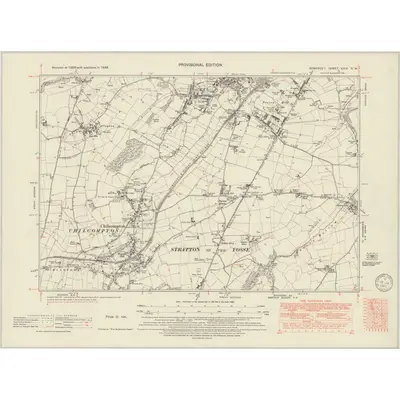 1938 Map of Somerset XXIX.NW, 1949 Print