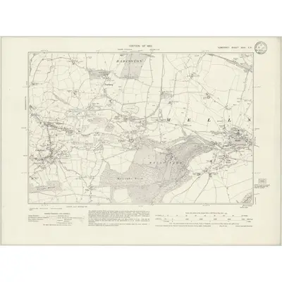 1929 Map of Somerset XXIX.SE, 1932 Print