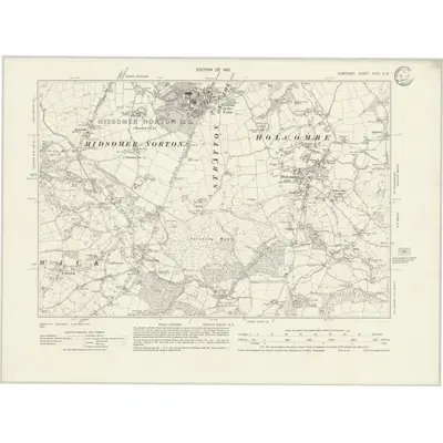 1929 Map of Somerset XXIX.SW, 1932 Print