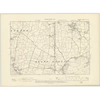 1902 Map of Somerset XXV.NE, 1904 Print
