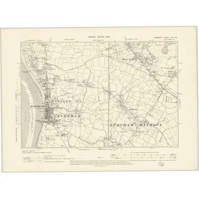 1902 Map of Somerset XXV.SE, 1904 Print