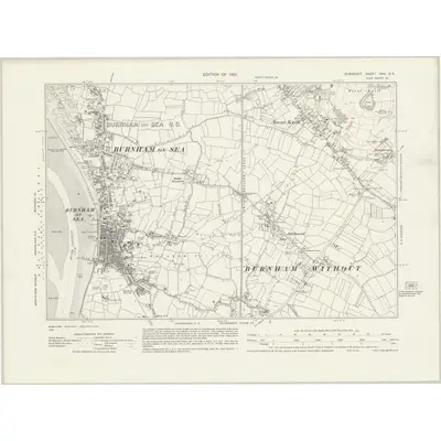 1929 Map of Somerset XXV.SE, 1932 Print