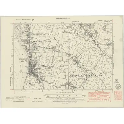 1938 Map of Somerset XXV.SE, 1949 Print