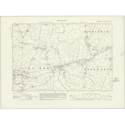 1929 Map of Somerset XXVI.NW, 1932 Print