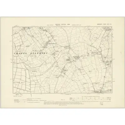 1902 Map of Somerset XXVI.SE, 1904 Print