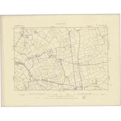 1884 Map of Somerset XXVI.SW, 1885 Print