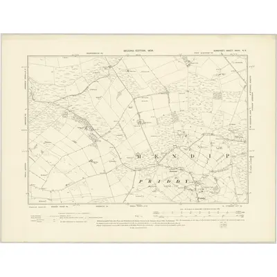 1902 Map of Somerset XXVII.NE, 1904 Print