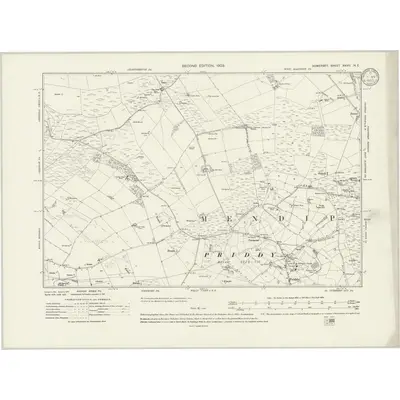 1902 Map of Somerset XXVII.NE, 1933 Print