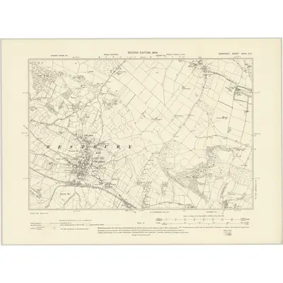1902 Map of Somerset XXVII.SE, 1904 Print