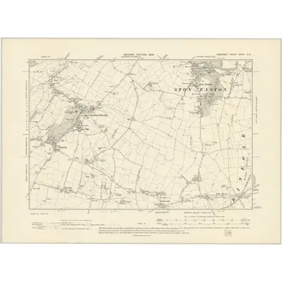1902 Map of Somerset XXVIII.NE, 1904 Print