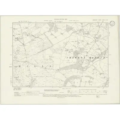 1902 Map of Somerset XXVIII.NW, 1933 Print