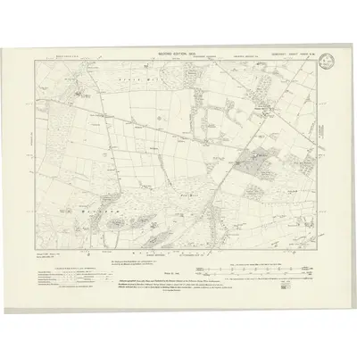 1902 Map of Somerset XXVIII.SW, 1933 Print