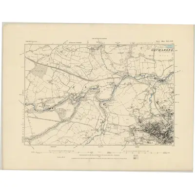 1884 Map of Somerset XXX.SW, 1886 Print