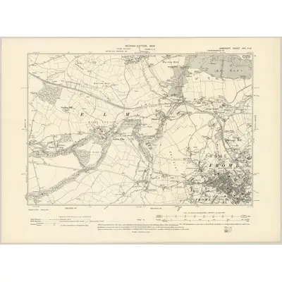 1902 Map of Somerset XXX.SW, 1904 Print