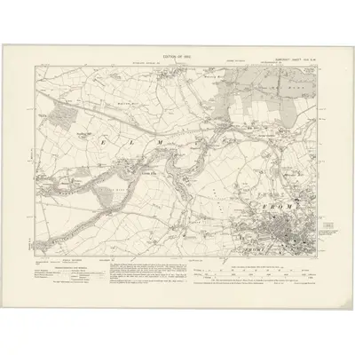 1929 Map of Somerset XXX.SW, 1932 Print