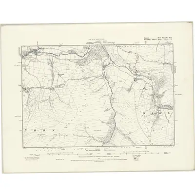 1887 Map of Somerset XXXIII.NW, 1889 Print