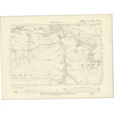1902 Map of Somerset XXXIII.NW, 1905 Print