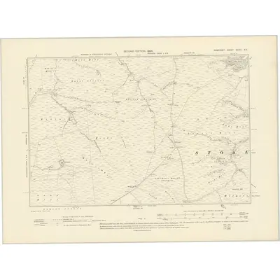 1902 Map of Somerset XXXIII.SE, 1904 Print