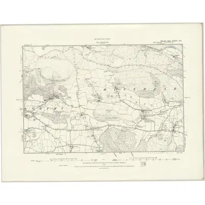 1887 Map of Somerset XXXIV.NE, 1889 Print